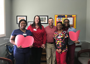 Roper St. Francis teammates wore red for National Wear Red Day