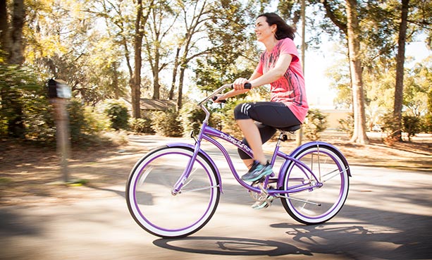 woman bicycling