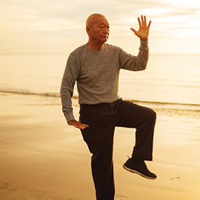 man doing yoga